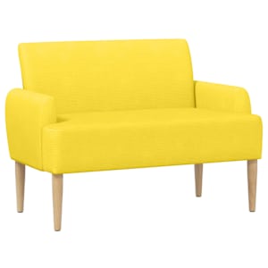 vidaXL Nurgadiivan nuppude &auml;sitlusega Helekollane 116 x 67 x 81 cm