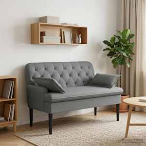 Dvojnica s gumbi Temno siva 111 x 68 x 80 cm Blago