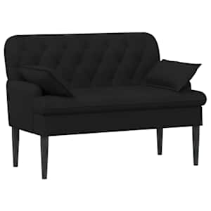 vidaXL Nurgadiivan nuppude &auml;sitlusega Must 111 x 68 x 80 cm kangas