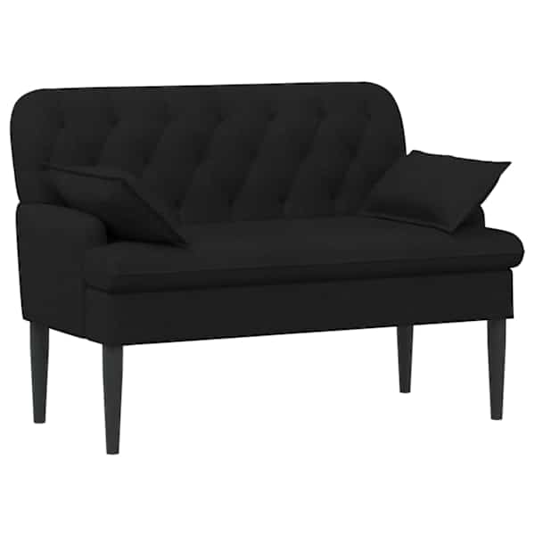 vidaXL Nurgadiivan nuppude &auml;sitlusega Must 111 x 68 x 80 cm kangas