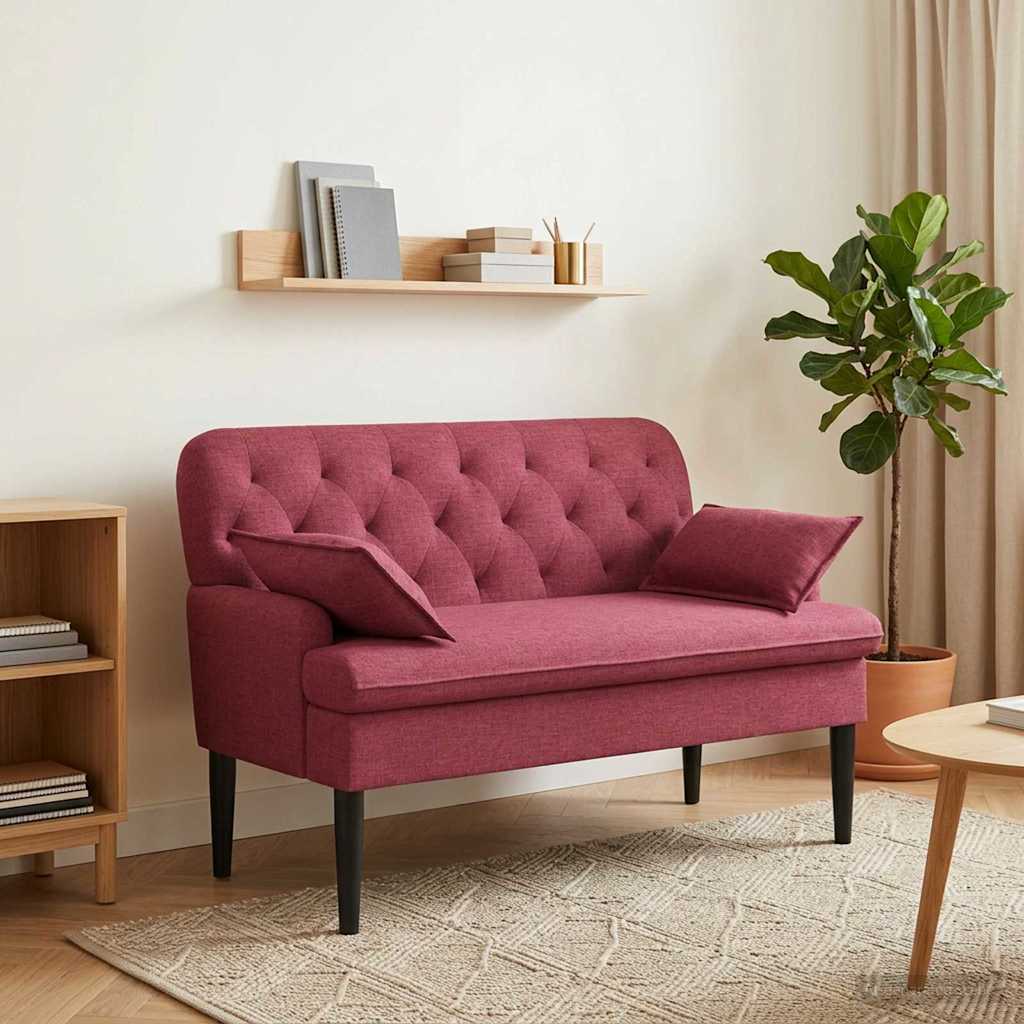 vidaXL Canapea cu capitonaj butonat Roșu Vin 111 x 68 x 80 cm Țesătură
