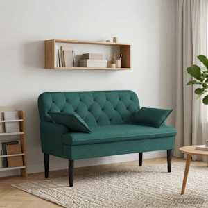 Dvojnica s gumbi Temno zelena 111 x 68 x 80 cm Blago