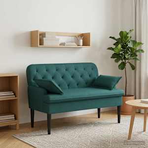 Dvojnica s gumbi Temno zelena 111 x 68 x 80 cm Blago