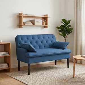 Dvojnica s gumbi Modra 111 x 68 x 80 cm Blago