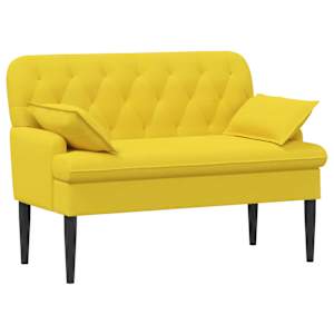 vidaXL Nurgadiivan nuppude &auml;sitlusega Kerge kollane 111 x 68 x 80 cm