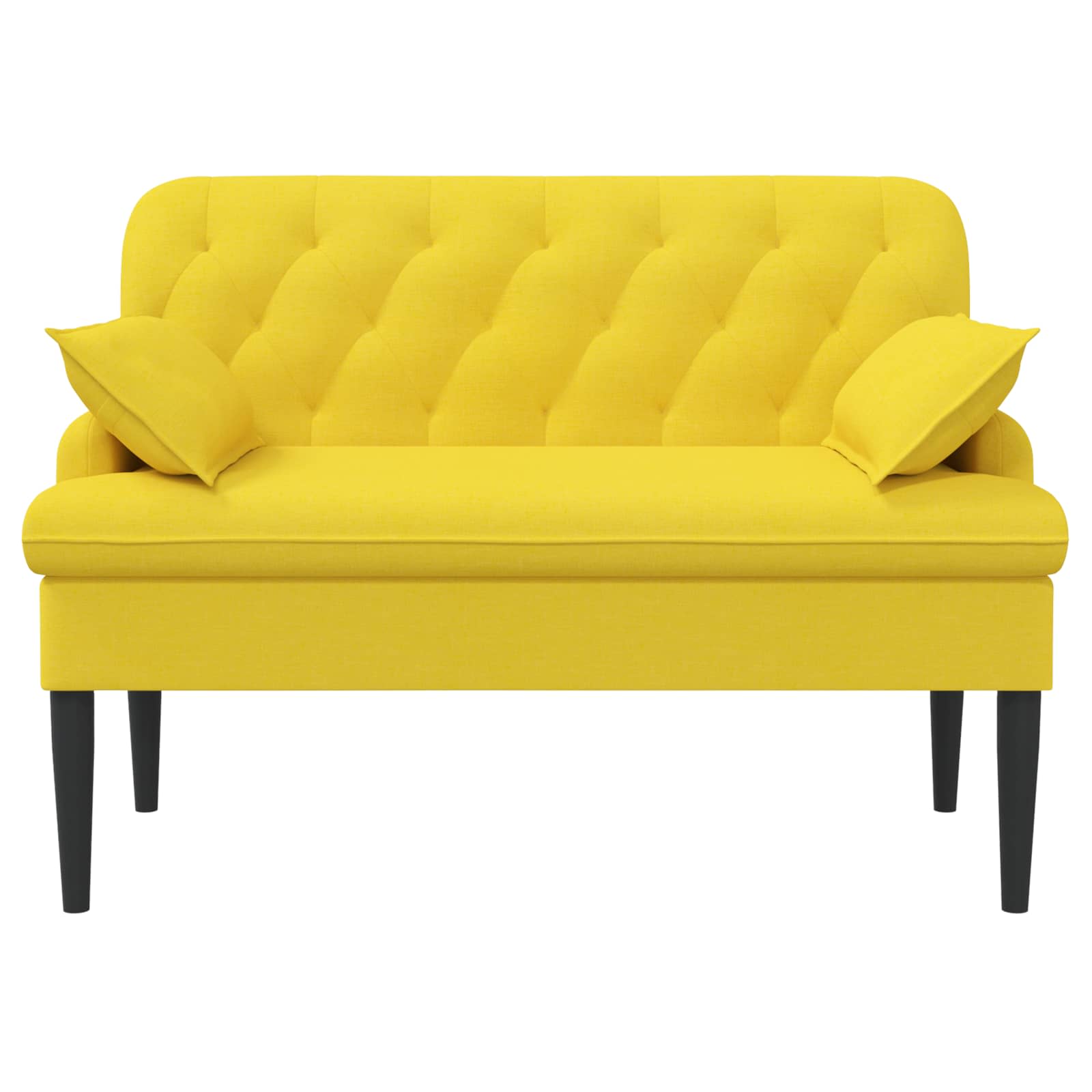 Dvojnica s gumbi Svetlo rumena 111 x 68 x 80 cm Blago - slika 3