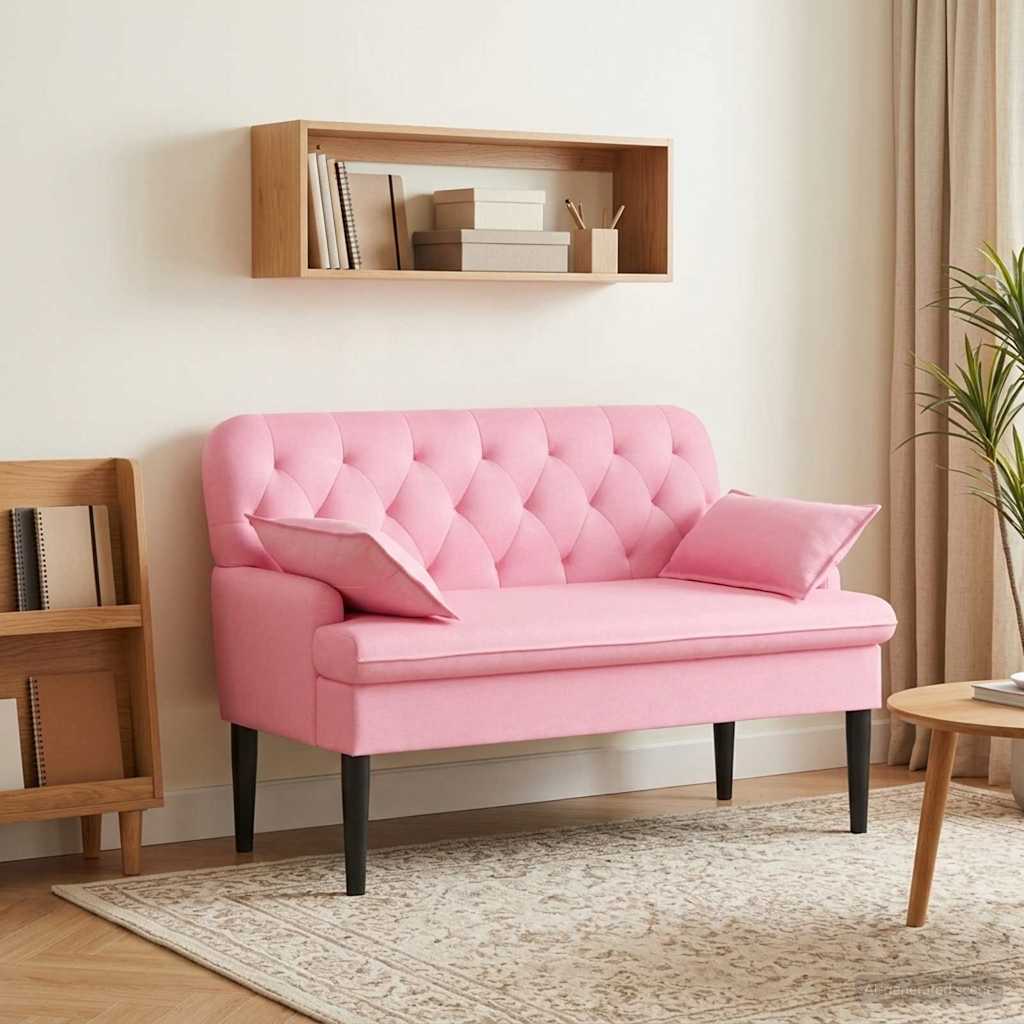 Dvojnica s gumbi Roza 111 x 68 x 80 cm Blago