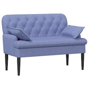vidaXL Nurgadiivan nuppude &auml;sitlusega Jeans sinine 111 x 68 x 80 cm