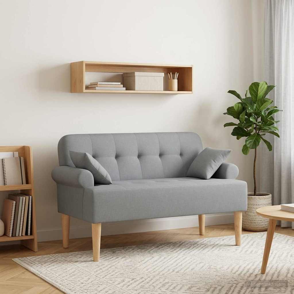 vidaXL Canapea cu capitonaj butonat Gri deschis 120 x 65 x 79 cm