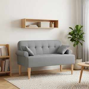 Dvojnica s gumbi Svetlo siva 120 x 65 x 79 cm Blago