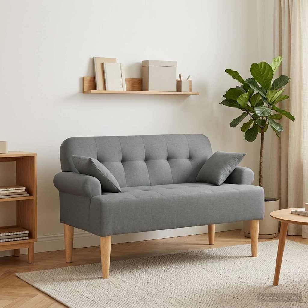 vidaXL Canapea cu capitonaj butonat Gri închis 120 x 65 x 79 cm