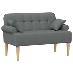 vidaXL Nurgadiivan nuppude &auml;sitlusega Tumehall 120 x 65 x 79 cm kangas