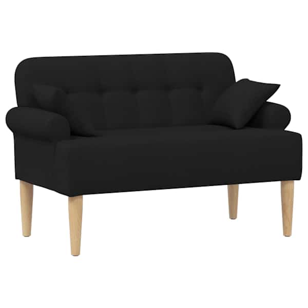 vidaXL Nurgadiivan nuppude &auml;sitlusega Must 120 x 65 x 79 cm kangas