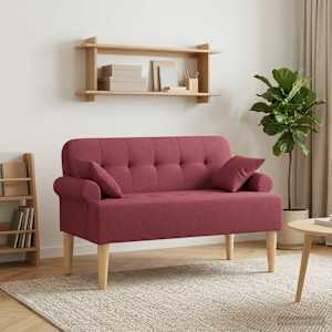 Dvojnica s gumbi Vinorodna rdeča 120 x 65 x 79 cm Blago