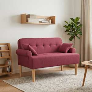 Dvojnica s gumbi Vinorodna rdeča 120 x 65 x 79 cm Blago