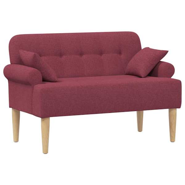 vidaXL Nurgadiivan nuppude &auml;sitlusega Veinpunane 120 x 65 x 79 cm