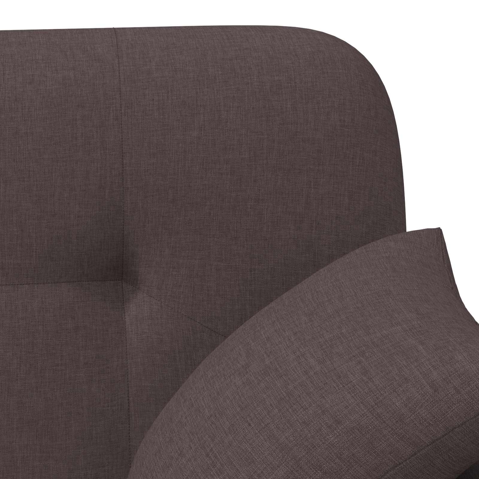 vidaXL Dvojnica s gumbi Temno rjava 120 x 65 x 79 cm Blago - slika 7