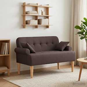 Dvojnica s gumbi Temno rjava 120 x 65 x 79 cm Blago