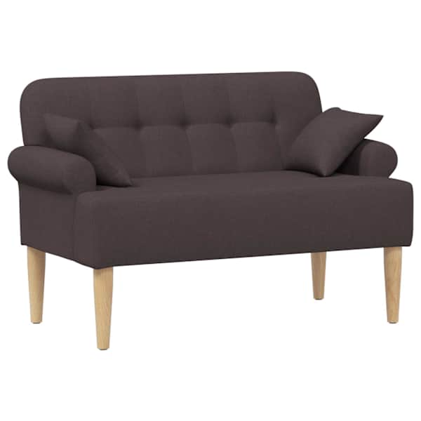 vidaXL Nurgadiivan nuppude &auml;sitlusega Tume pruun 120 x 65 x 79 cm