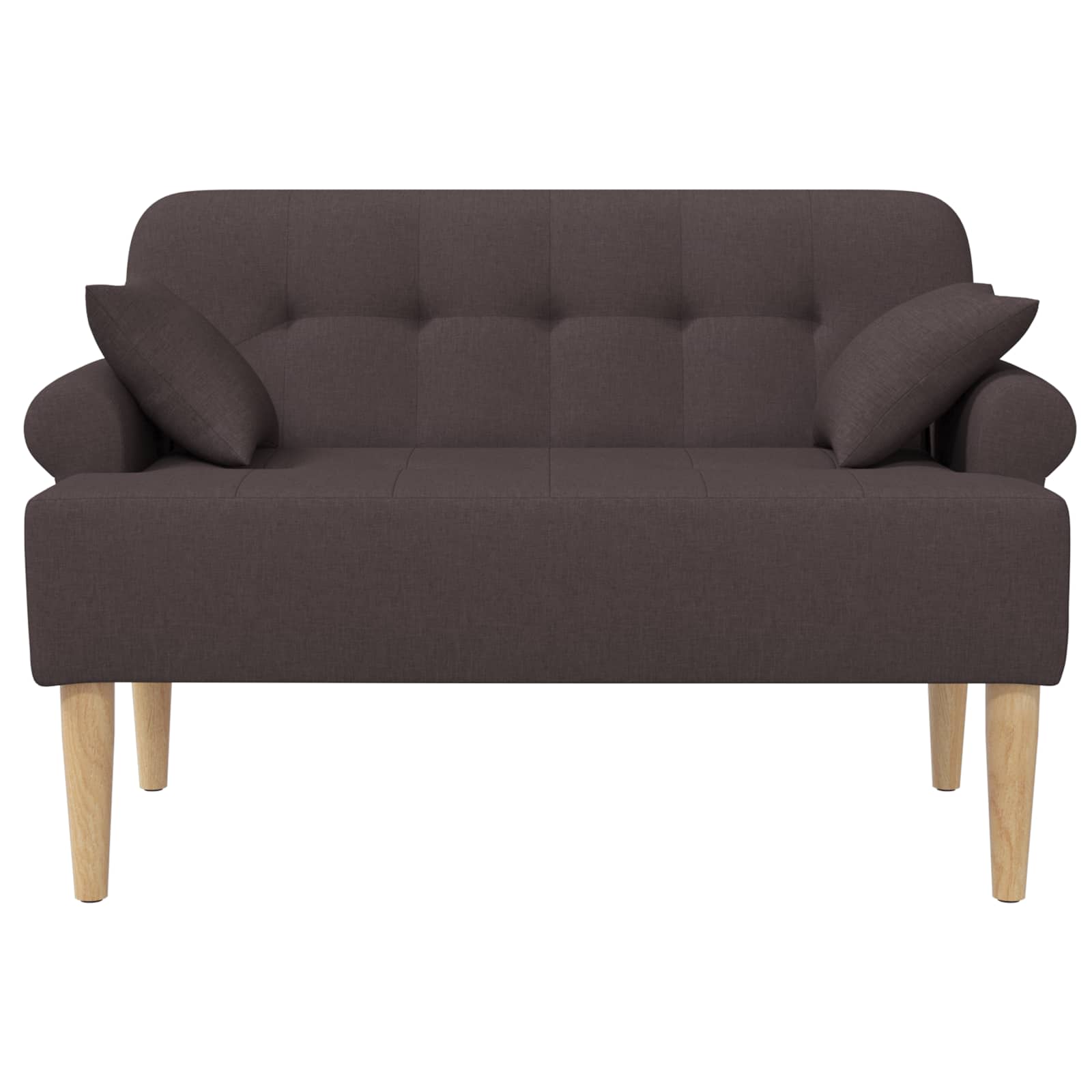 vidaXL Dvojnica s gumbi Temno rjava 120 x 65 x 79 cm Blago - slika 3