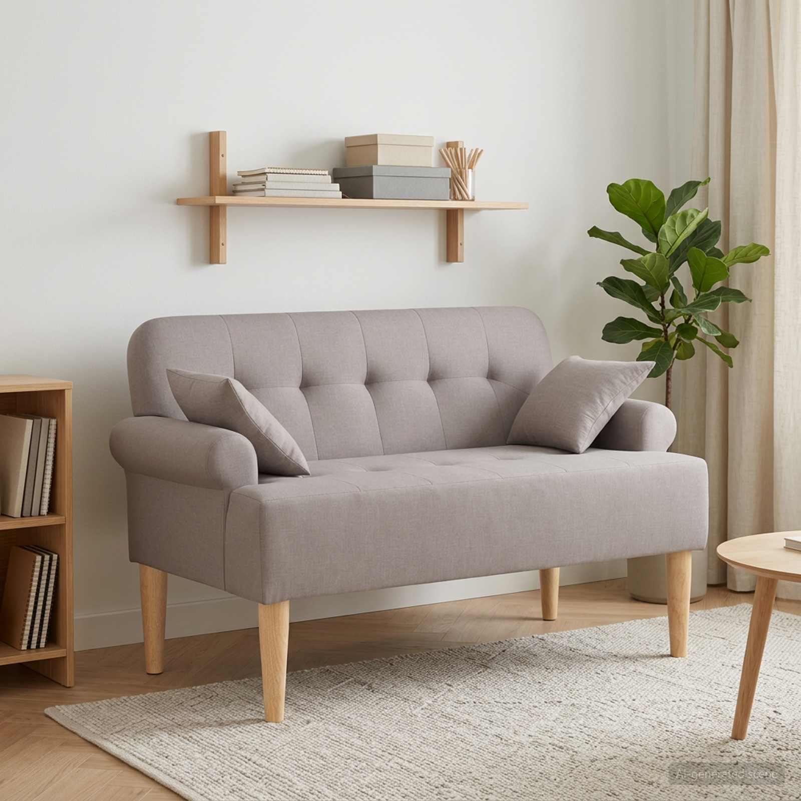 vidaXL Dvojnica s gumbi Taupe 120 x 65 x 79 cm Blago