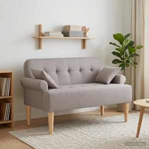 Dvojnica s gumbi Taupe 120 x 65 x 79 cm Blago
