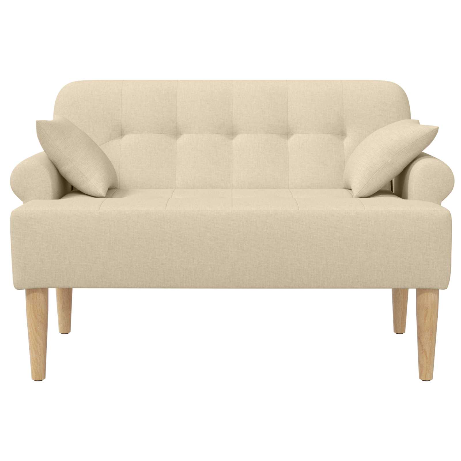 Dvojnica s gumbi Krem 120 x 65 x 79 cm Blago - slika 3