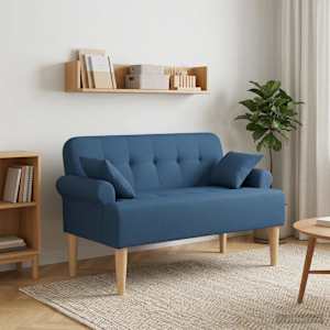 Dvojnica s gumbi Modra 120 x 65 x 79 cm Blago