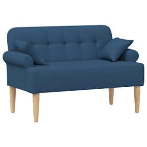 vidaXL Nurgadiivan nuppude &auml;sitlusega Sinine 120 x 65 x 79 cm kangas