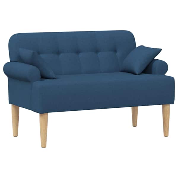 vidaXL Nurgadiivan nuppude &auml;sitlusega Sinine 120 x 65 x 79 cm kangas
