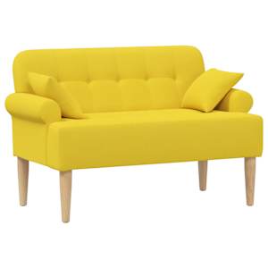 vidaXL Nurgadiivan nuppude &auml;sitlusega Kerge kollane 120 x 65 x 79 cm