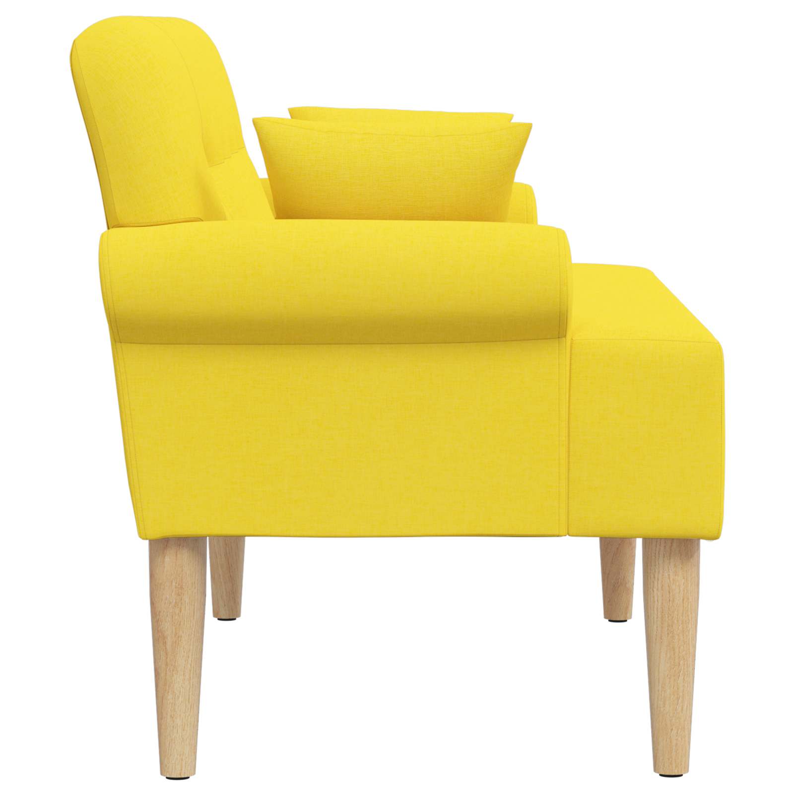 Dvojnica s gumbi Svetlo rumena 120 x 65 x 79 cm Blago - slika 4