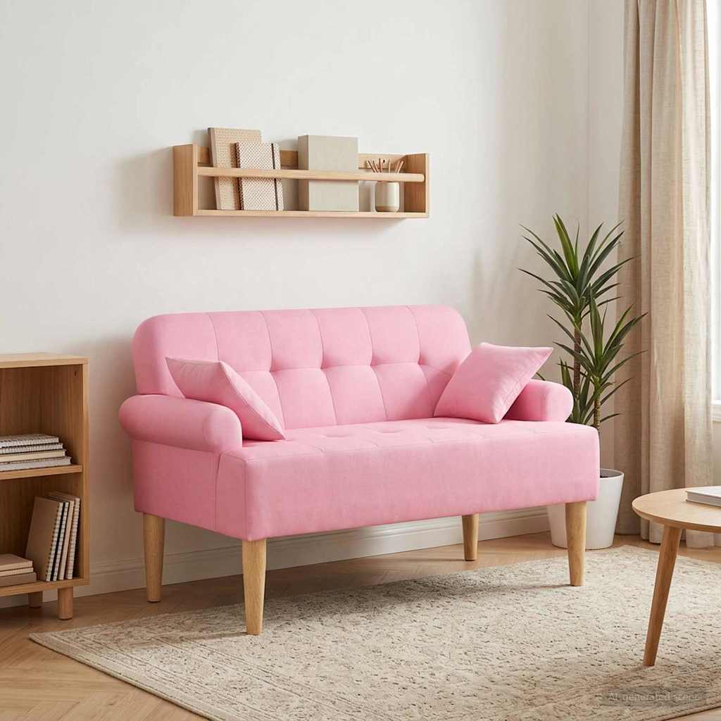 vidaXL Zweisitzer mit Knopfheftung Rosa 120 x 65 x 79 cm Stoff