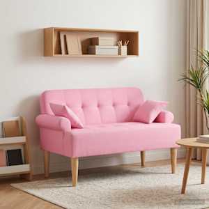 Dvojnica s gumbi Roza 120 x 65 x 79 cm Blago