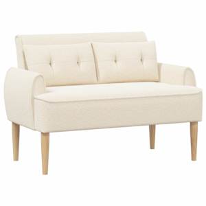 vidaXL Nurgadiivan nuppude &auml;sitlusega Kreemjas 117 x 67 x 77 cm Boucl&eacute;