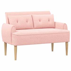 vidaXL Nurgadiivan nuppude &auml;sitlusega Roosa 117 x 67 x 77 cm Boucl&eacute;