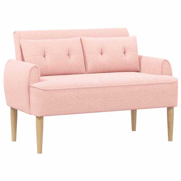 vidaXL Nurgadiivan nuppude &auml;sitlusega Roosa 117 x 67 x 77 cm Boucl&eacute;