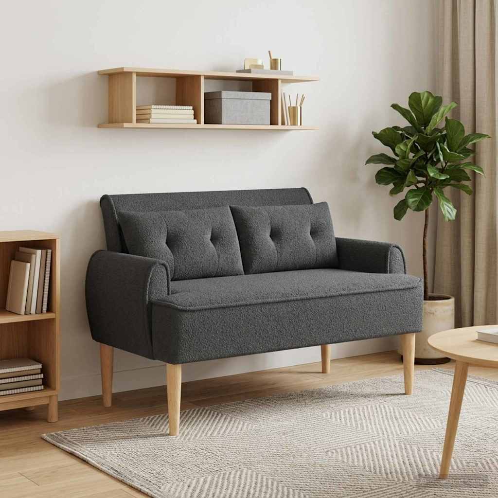 vidaXL Dvojnica s gumbi Temno siva 117 x 67 x 77 cm Bouclé