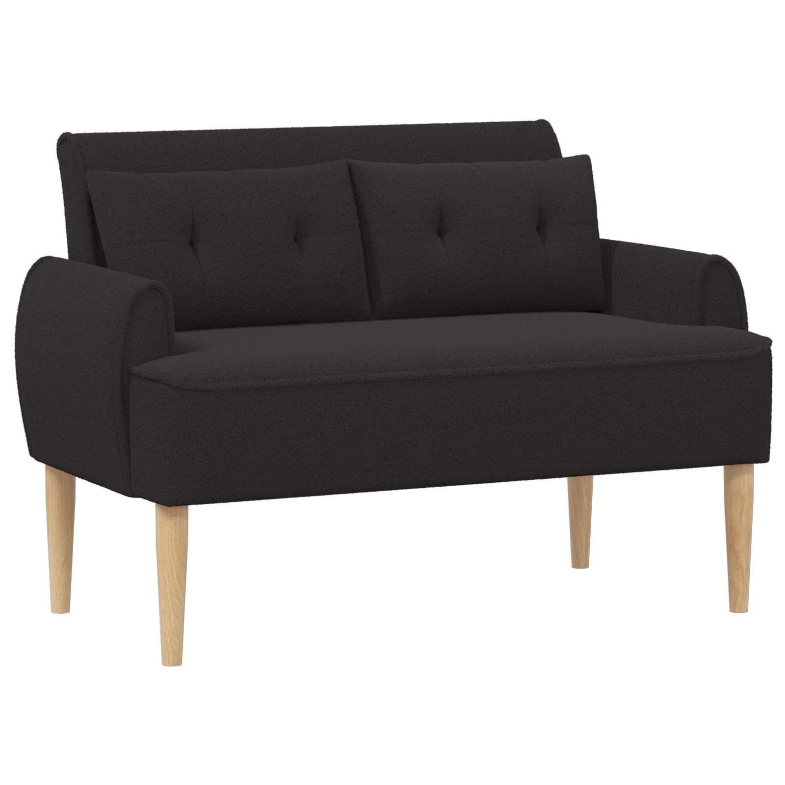 vidaXL Dvojnica s gumbi Črna 117 x 67 x 77 cm Bouclé - slika 2