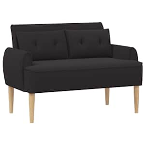 vidaXL Nurgadiivan nuppude &auml;sitlusega Must 117 x 67 x 77 cm Boucl&eacute;
