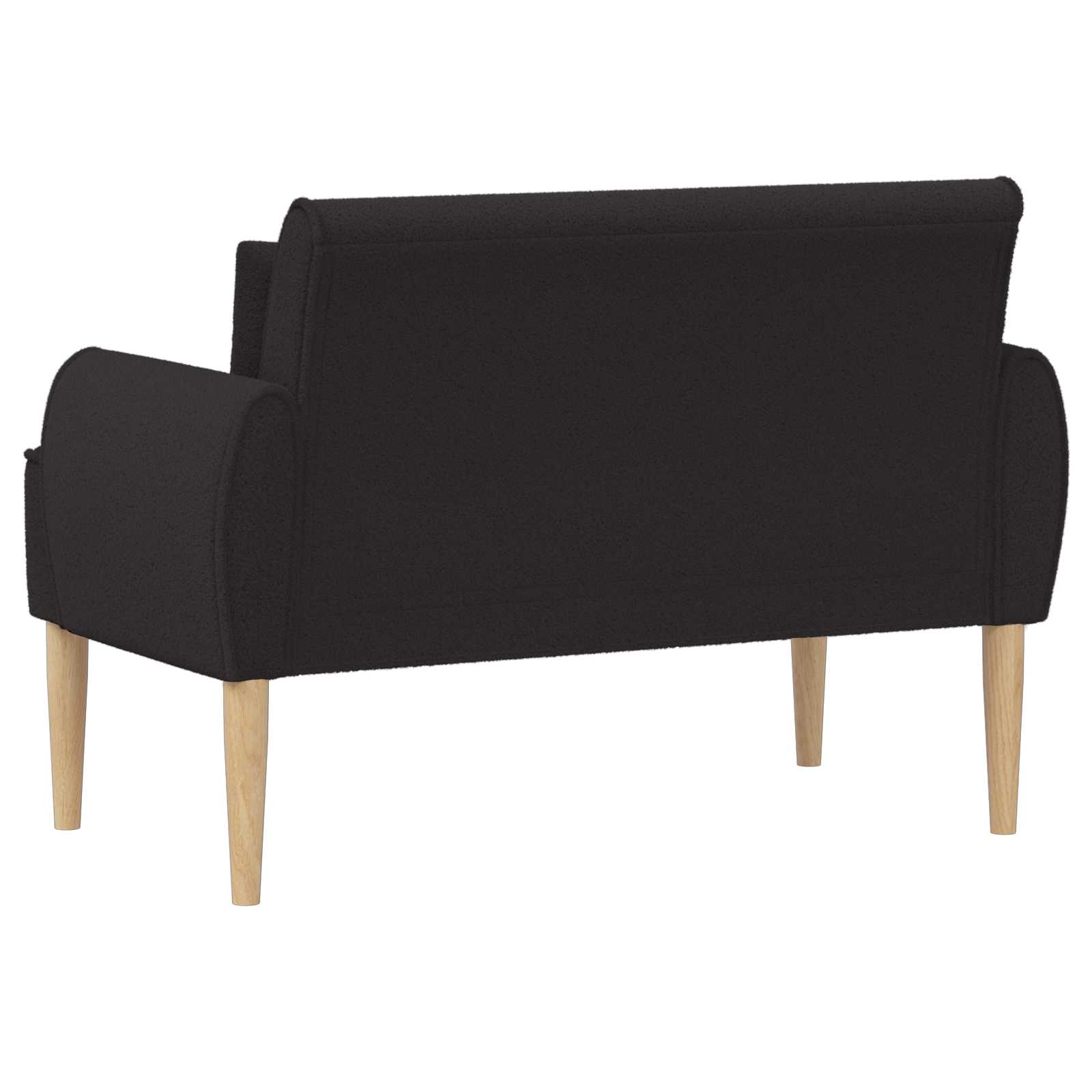 vidaXL Dvojnica s gumbi Črna 117 x 67 x 77 cm Bouclé - slika 5