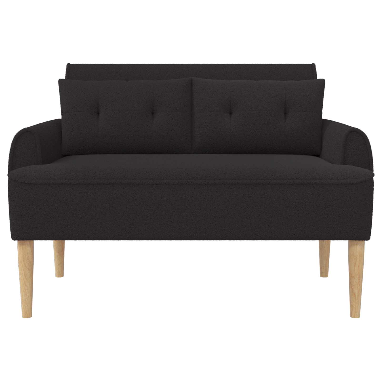 vidaXL Dvojnica s gumbi Črna 117 x 67 x 77 cm Bouclé - slika 3