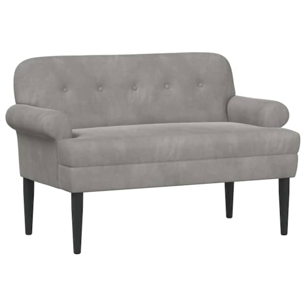 vidaXL Nurgadiivan nuppude &auml;sitlusega Helehall 120 x 66 x 78 cm Samet
