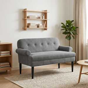 Dvojnica s gumbi Temno siva 120 x 66 x 78 cm Žamet