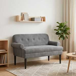 Dvojnica s gumbi Temno siva 120 x 66 x 78 cm Žamet