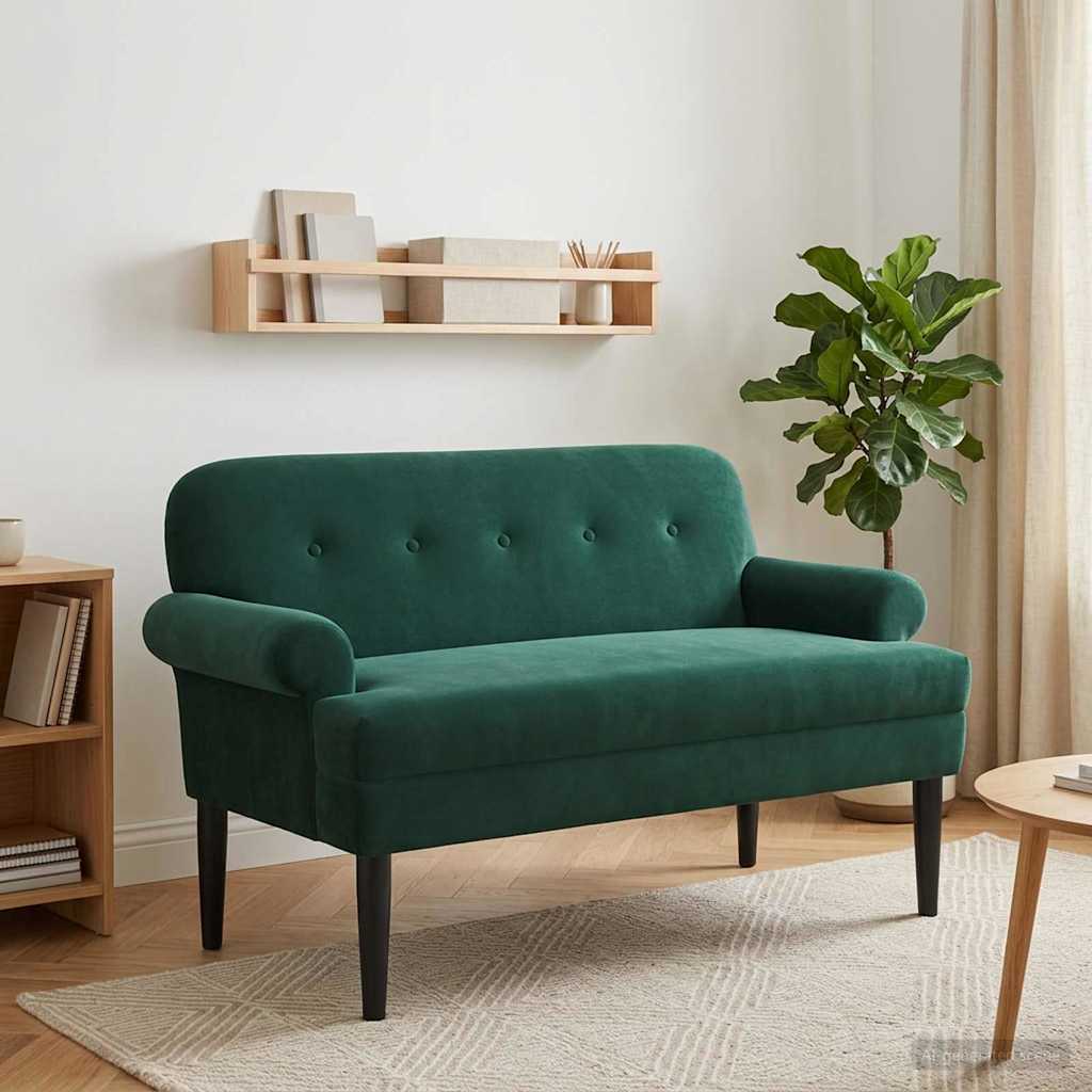 vidaXL Canapea cu capitonaj butonat Verde închis 120 x 66 x 78 cm