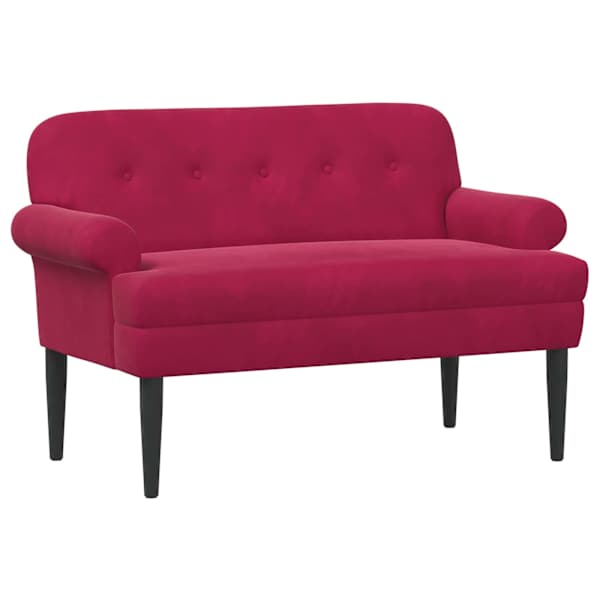 vidaXL Nurgadiivan nuppude &auml;sitlusega Veinpunane 120 x 66 x 78 cm