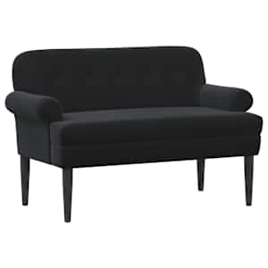 vidaXL Nurgadiivan nuppude &auml;sitlusega Must 120 x 66 x 78 cm Samet