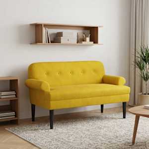 Dvojnica s gumbi Rumena 120 x 66 x 78 cm Žamet