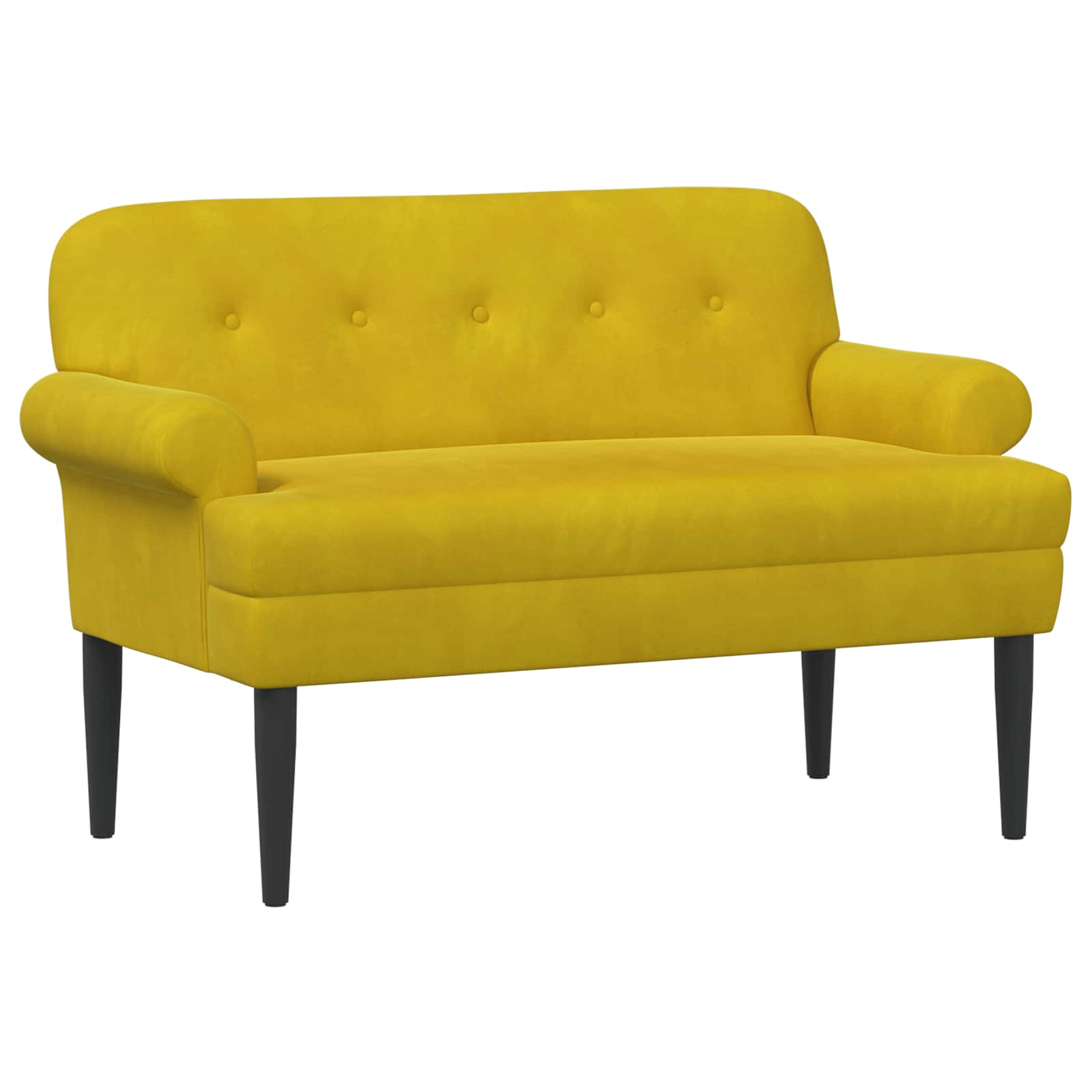 Dvojnica s gumbi Rumena 120 x 66 x 78 cm Žamet - slika 2
